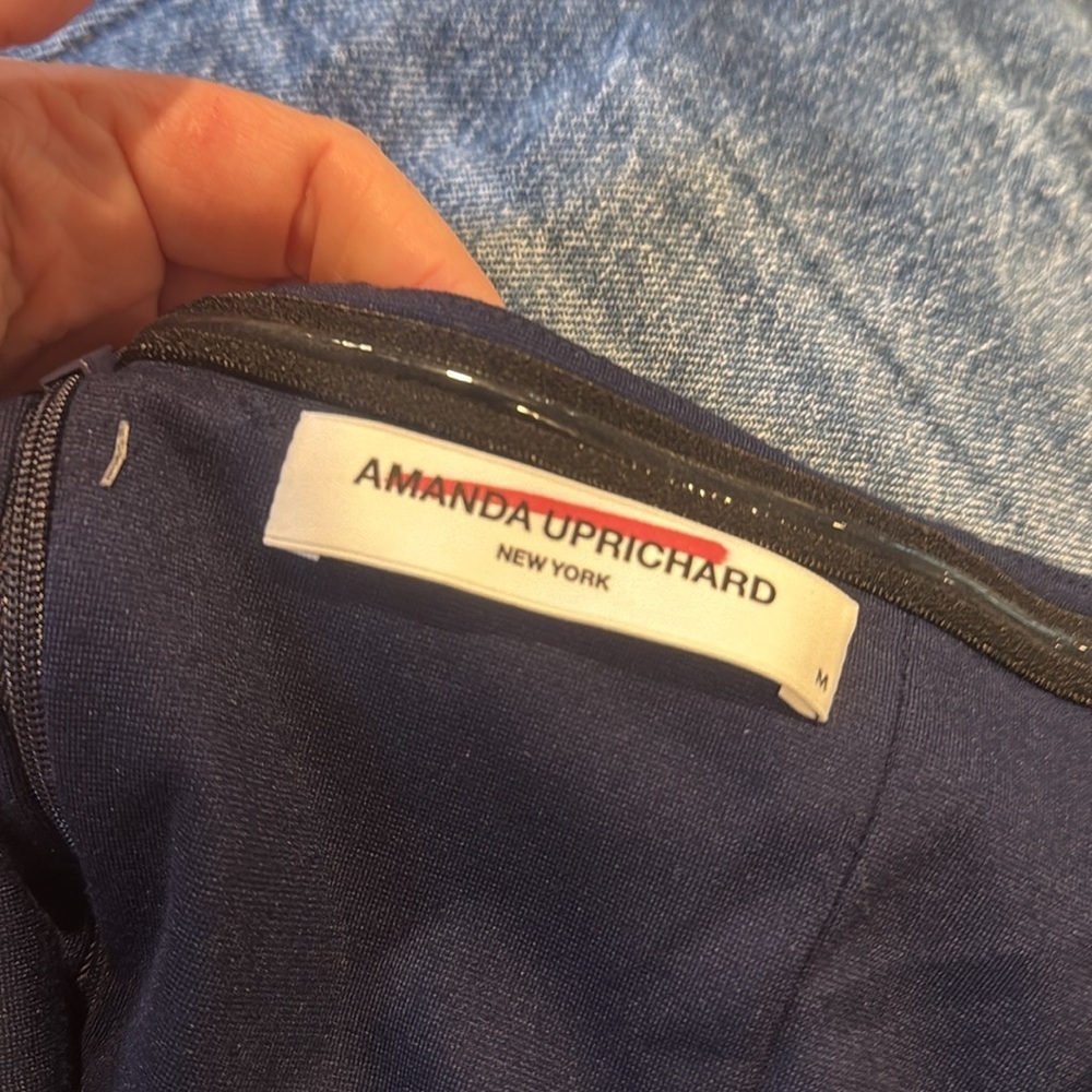 Amanda Uprichard strapless navy ruffle dress, medium - Picture 7 of 9